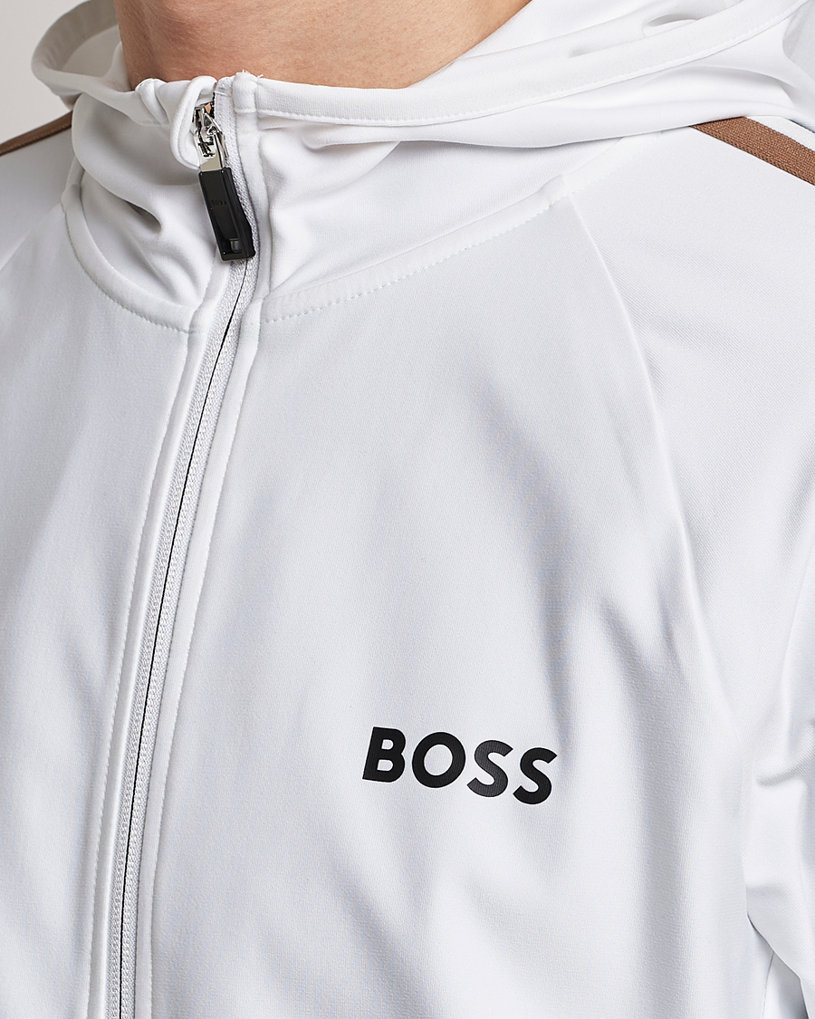 Men | Sweaters & Knitwear | BOSS GREEN | Sicon Performance Full-Zip Hoodie White