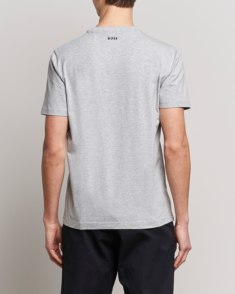 Men | T-Shirts | BOSS GREEN | Circle Logo Crew Neck T-Shirt Light Grey