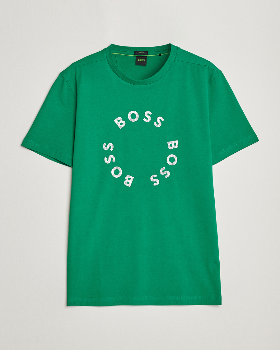 Men | T-Shirts | BOSS GREEN | Circle Logo Crew Neck T-Shirt Open Green