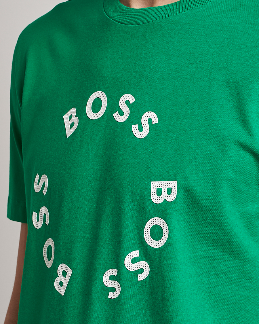 Men | T-Shirts | BOSS GREEN | Circle Logo Crew Neck T-Shirt Open Green