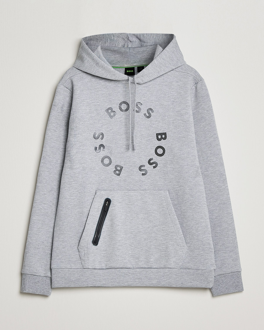 Men | Sweaters & Knitwear | BOSS GREEN | Soody Hoodie Light Grey