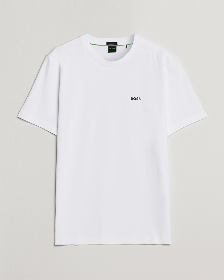 Men | T-Shirts | BOSS GREEN | Logo Crew Neck T-Shirt White