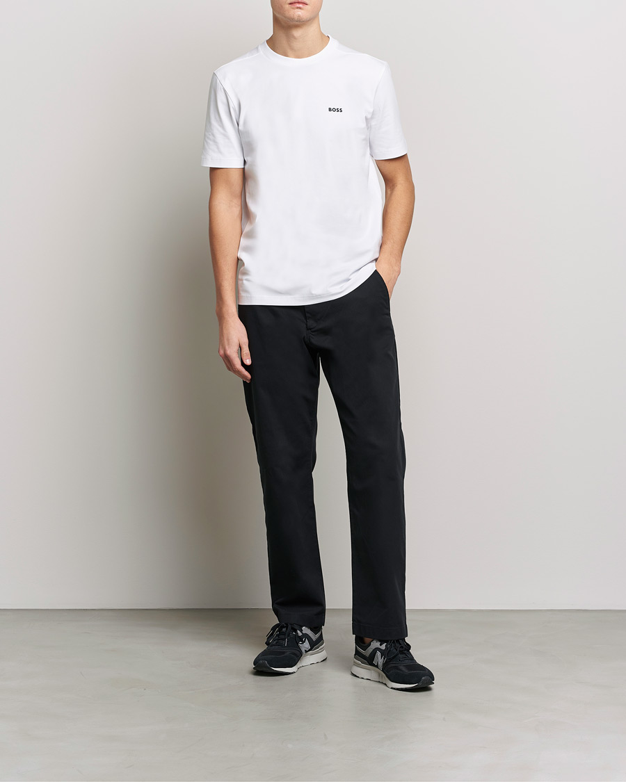 Men | T-Shirts | BOSS GREEN | Logo Crew Neck T-Shirt White