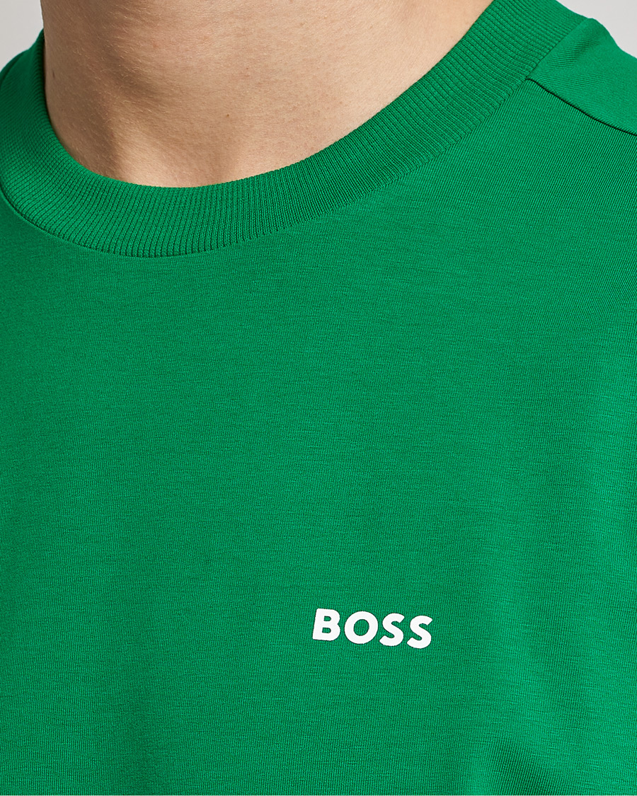 Men | T-Shirts | BOSS GREEN | Logo Crew Neck T-Shirt Open Green