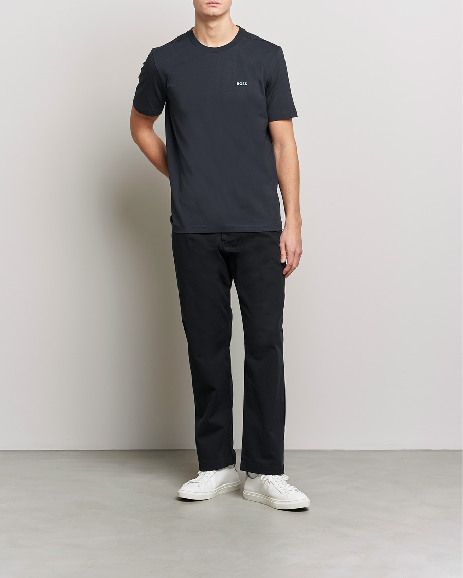 Men | T-Shirts | BOSS GREEN | Logo Crew Neck T-Shirt Dark Blue