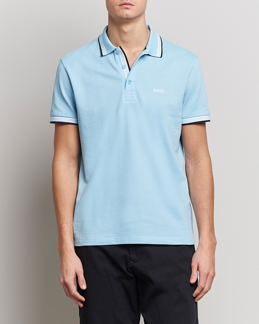 Men | Short Sleeve Polo Shirts | BOSS Athleisure | Paddy Piké Pastel Blue