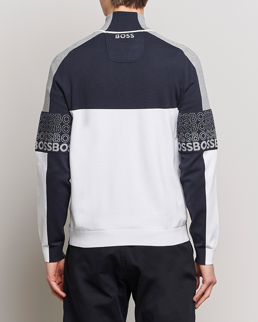 Men | Sweaters & Knitwear | BOSS GREEN | Zolko Knitted Half-Zip Dark Blue