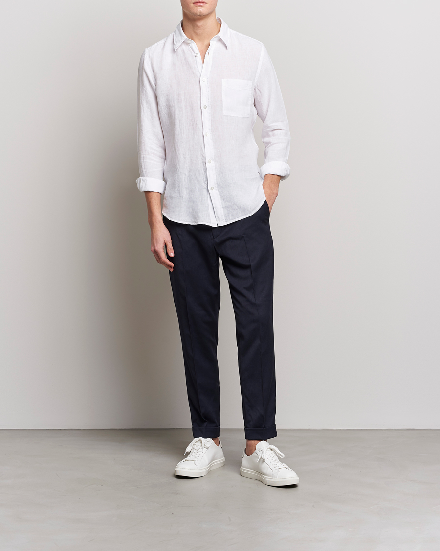 Men | Shirts | BOSS ORANGE | Relegant Linen Shirt White
