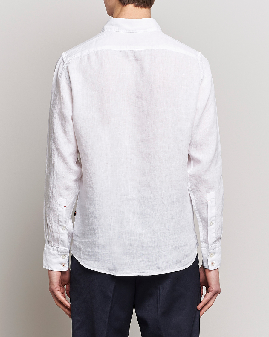 Men | Shirts | BOSS ORANGE | Relegant Linen Shirt White