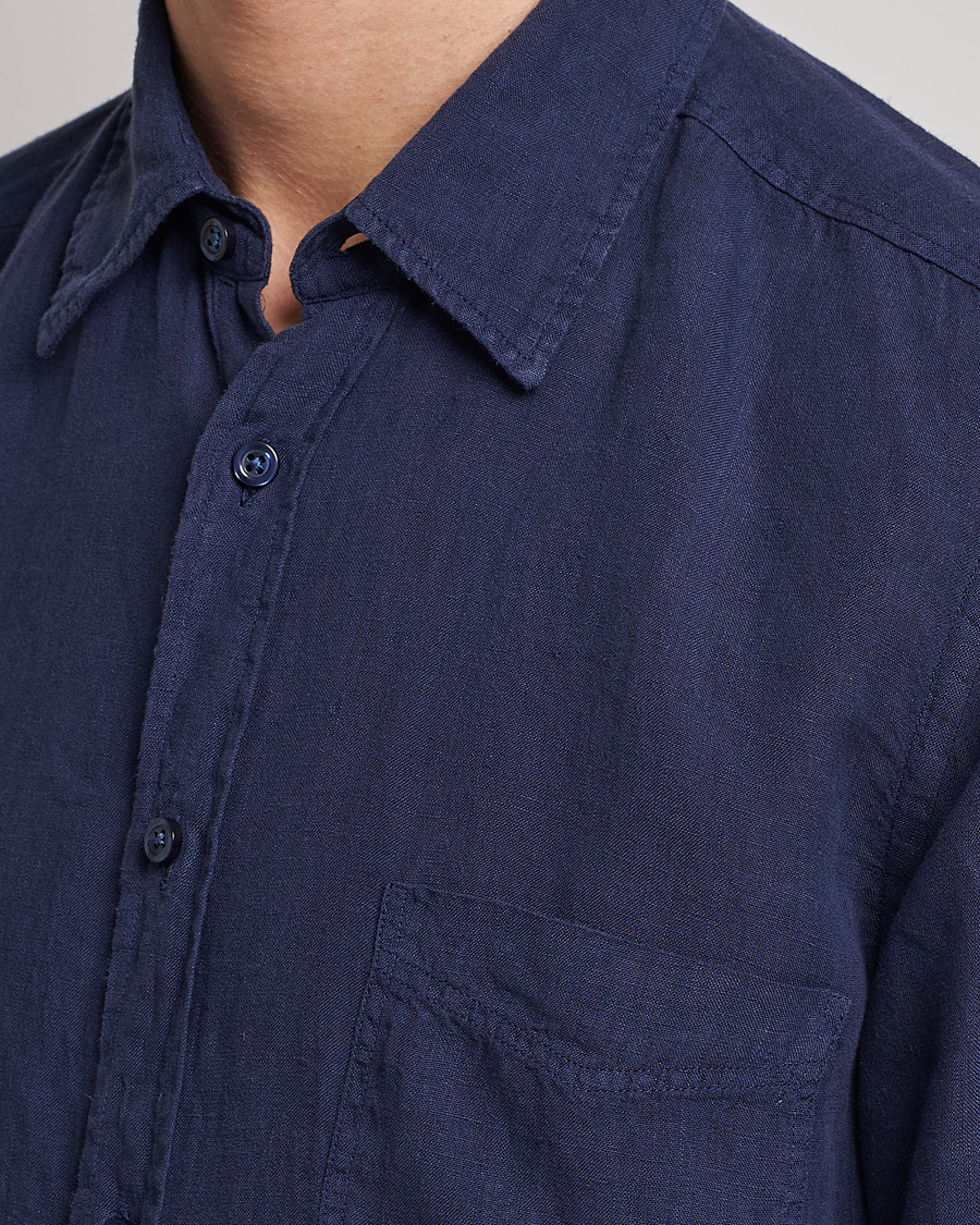Men | Shirts | BOSS ORANGE | Relegant Linen Shirt Navy