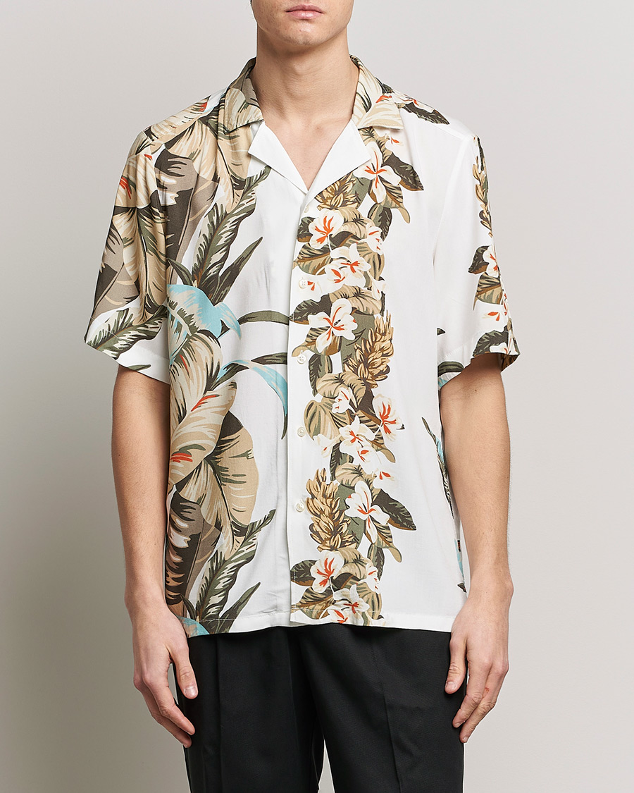 Men | Shirts | BOSS ORANGE | Rayer Resort Collar Printed Short Sleeve Shirt Whi