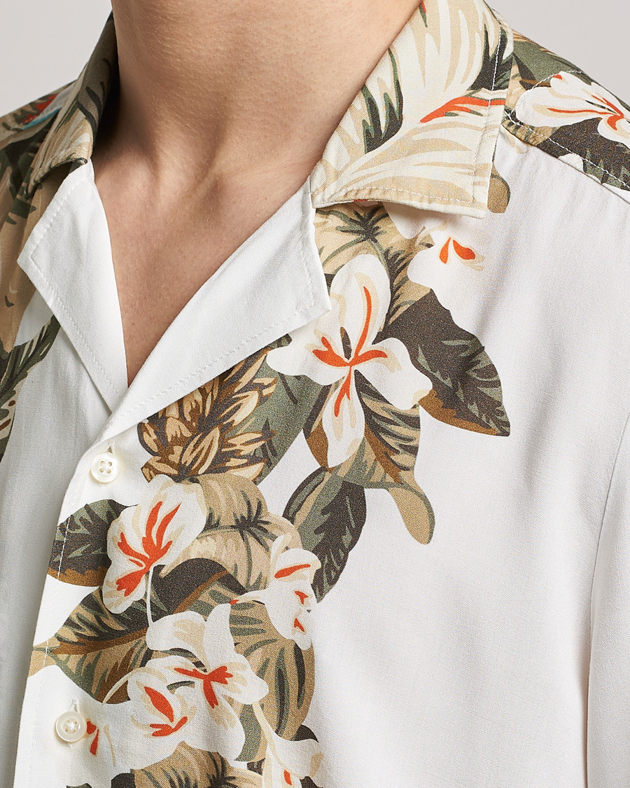 Men | Shirts | BOSS ORANGE | Rayer Resort Collar Printed Short Sleeve Shirt Whi