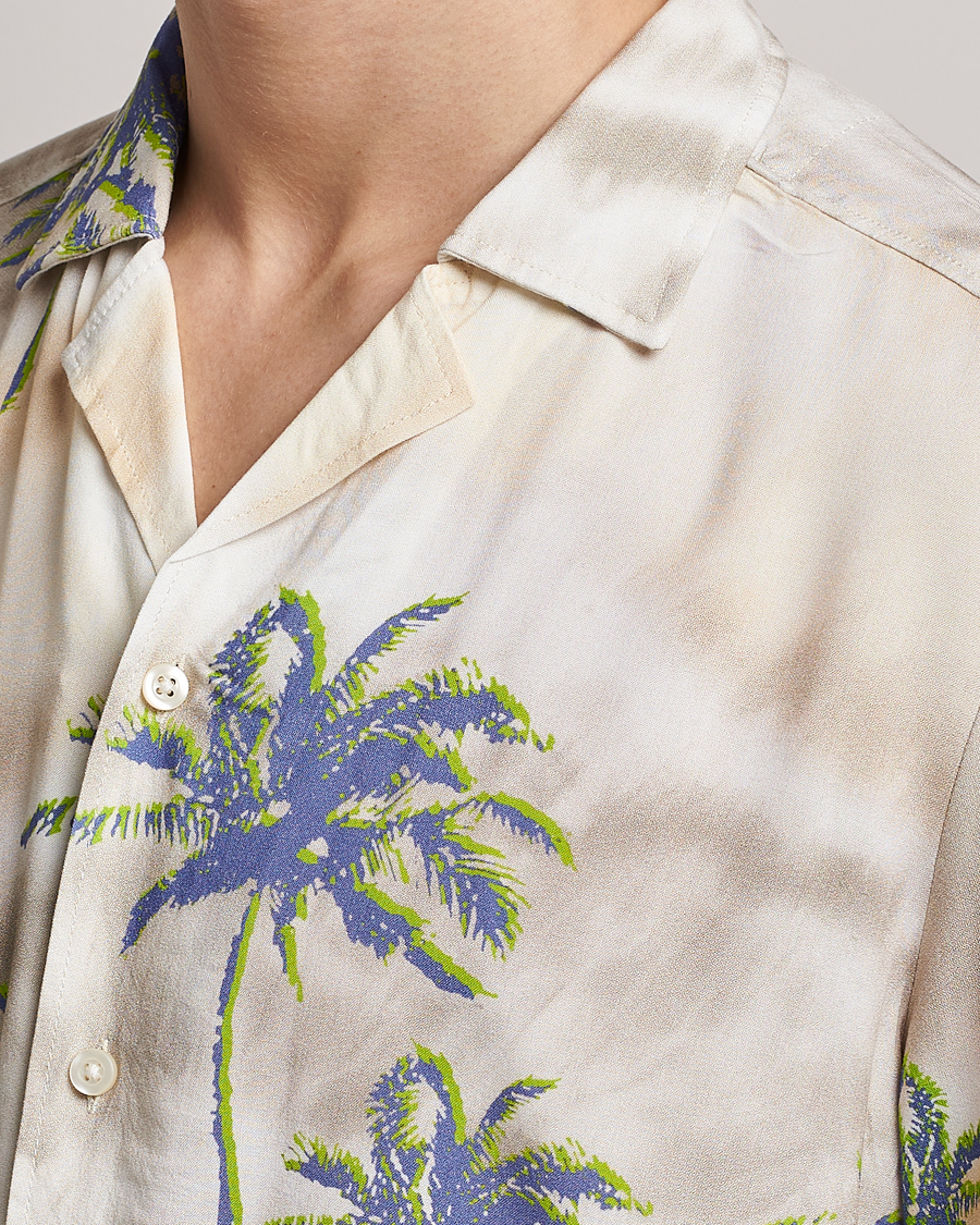 Men | Shirts | BOSS ORANGE | Rayer Resort Collar Printed Short Sleeve Shirt Bei