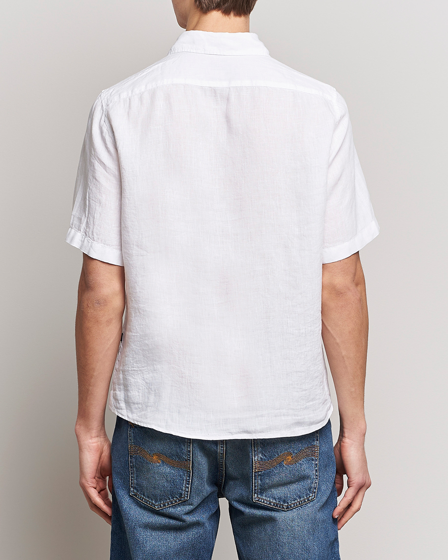 Men | Shirts | BOSS ORANGE | Rash Linen Short Sleeve Shirt White