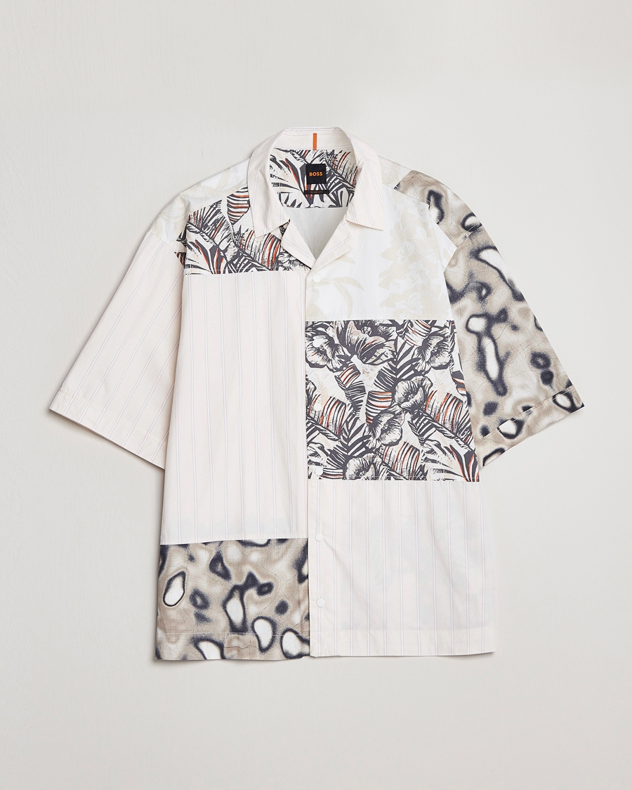 Men | Shirts | BOSS ORANGE | Lapis Resort Collar Printed Short Sleeve Shirt Bei