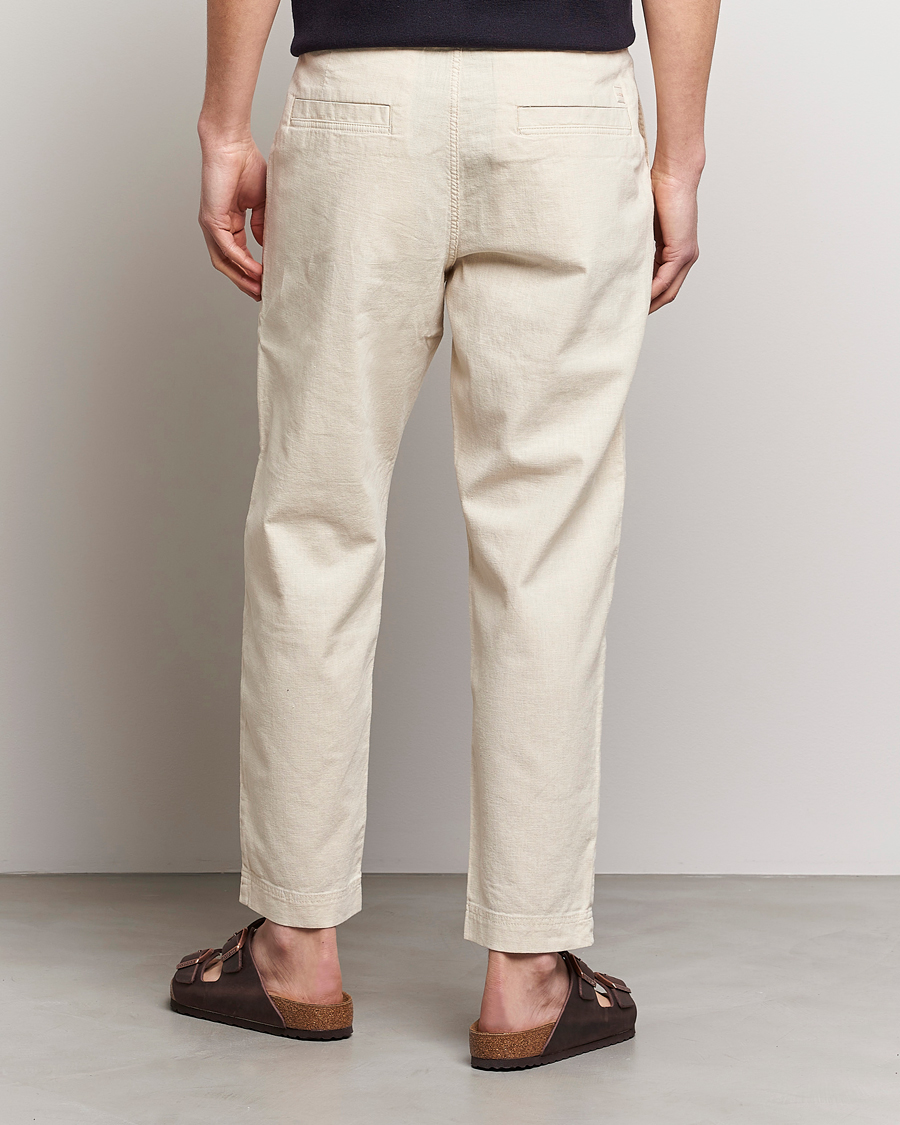 Men | Trousers | BOSS ORANGE | Sisla Cotton/Linen Drawstring Pants Light Beige