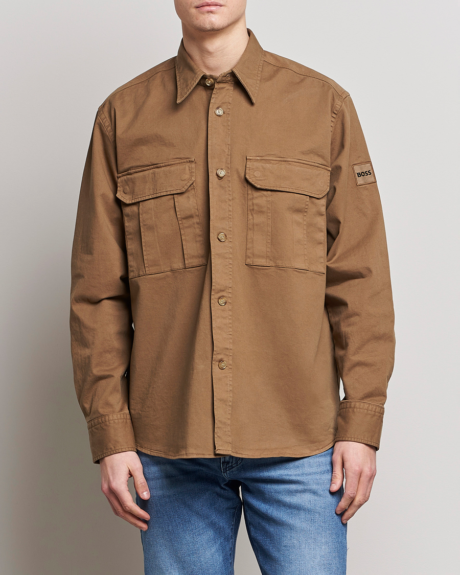 Men | Shirt Jackets | BOSS ORANGE | Lisel Pocket Overshirt Open Beige