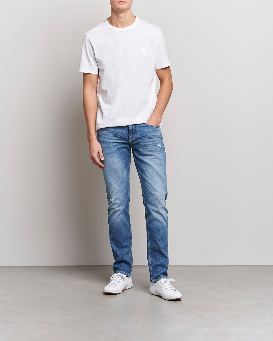 Men | T-Shirts | BOSS ORANGE | Tegood Slub Crew Neck T-Shirt White