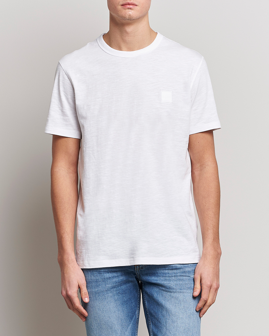 Men |  | BOSS Casual | Tegood Slub Crew Neck T-Shirt White