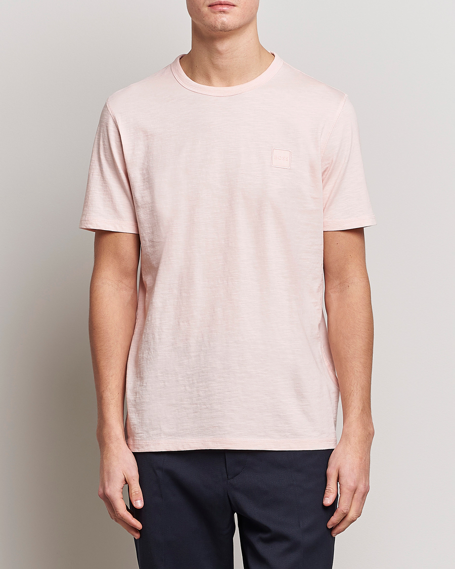 Men |  | BOSS Casual | Tegood Slub Crew Neck T-Shirt Open Pink