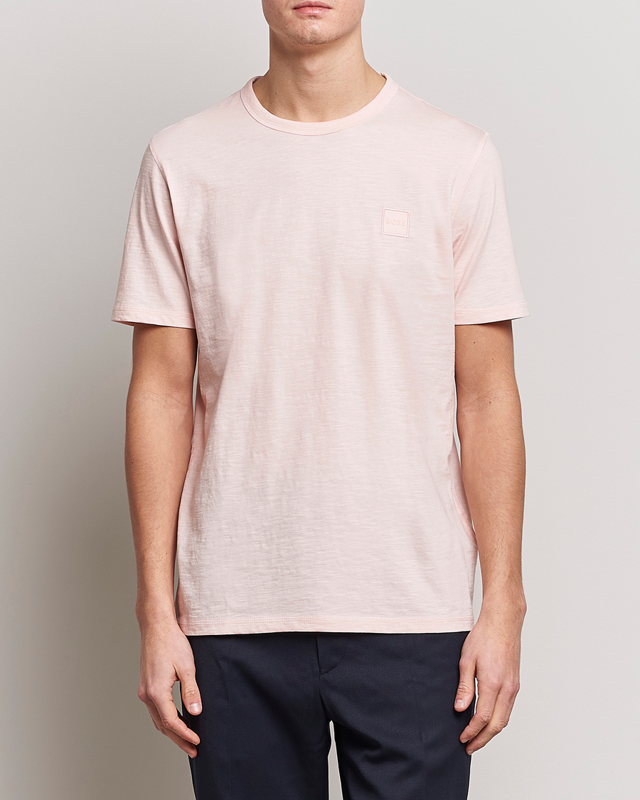 Men | T-Shirts | BOSS ORANGE | Tegood Slub Crew Neck T-Shirt Open Pink