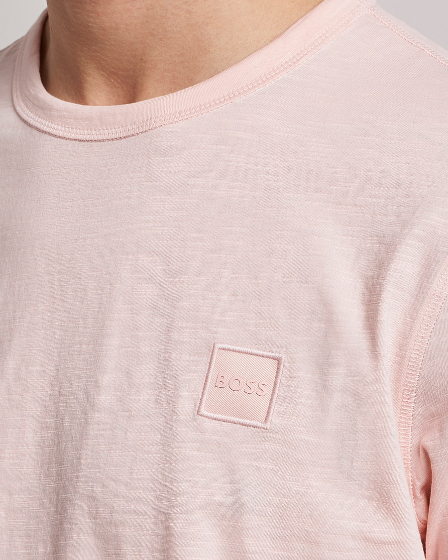 Men | T-Shirts | BOSS ORANGE | Tegood Slub Crew Neck T-Shirt Open Pink