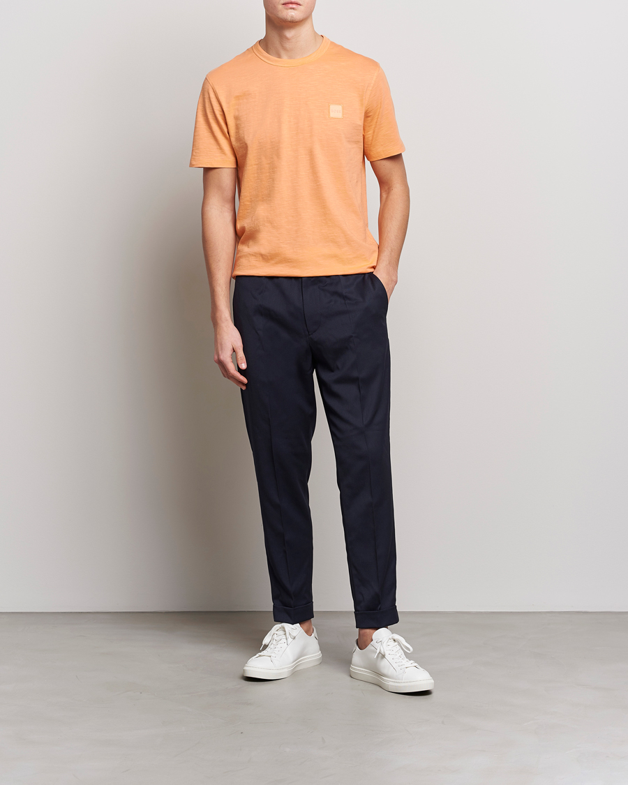Men | T-Shirts | BOSS ORANGE | Tegood Slub Crew Neck T-Shirt Pastel Orange