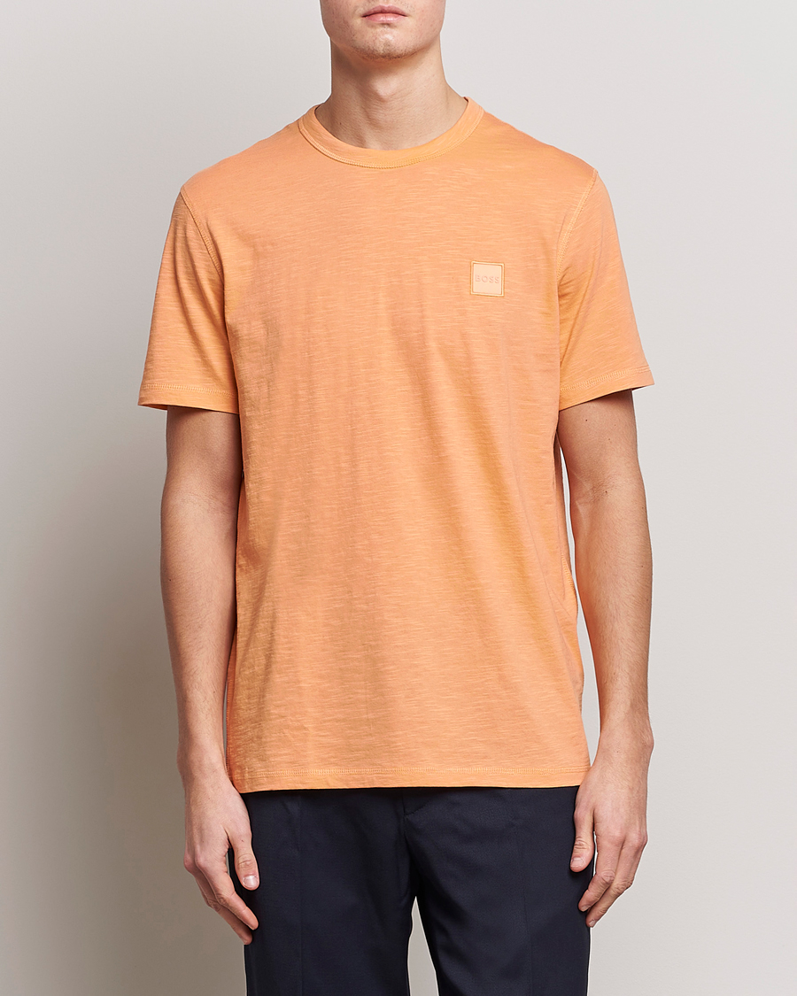 Men |  | BOSS Casual | Tegood Slub Crew Neck T-Shirt Pastel Orange