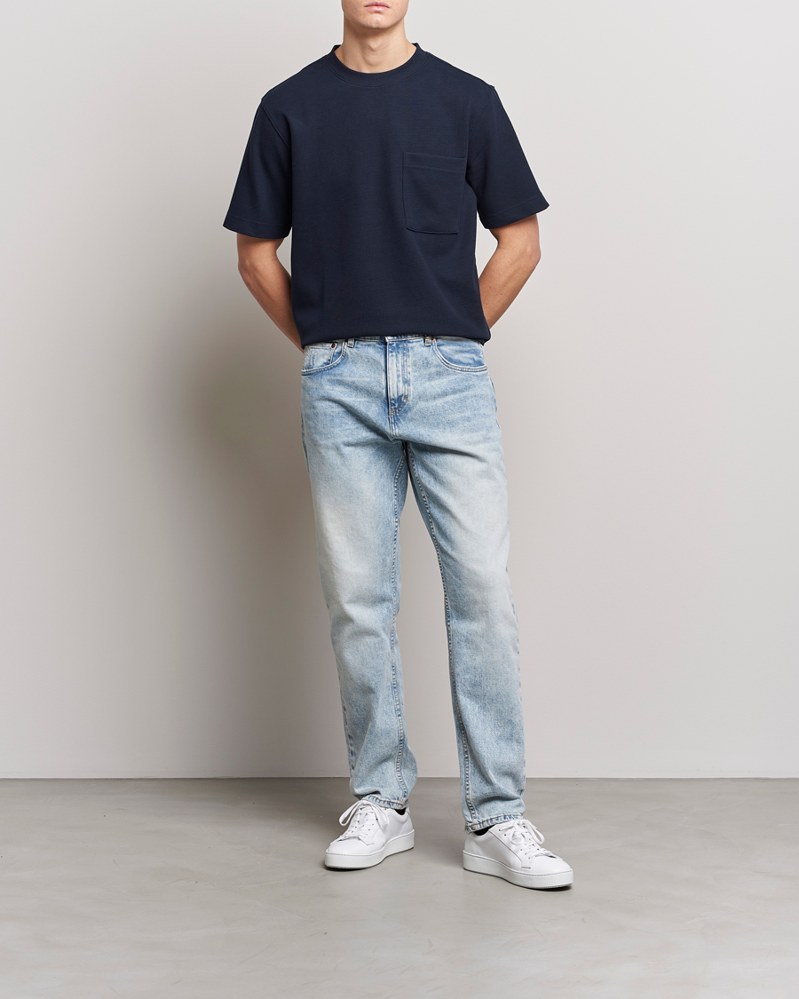 Men | T-Shirts | BOSS ORANGE | Tempesto Knitted Crew Neck T-Shirt Dark Blue