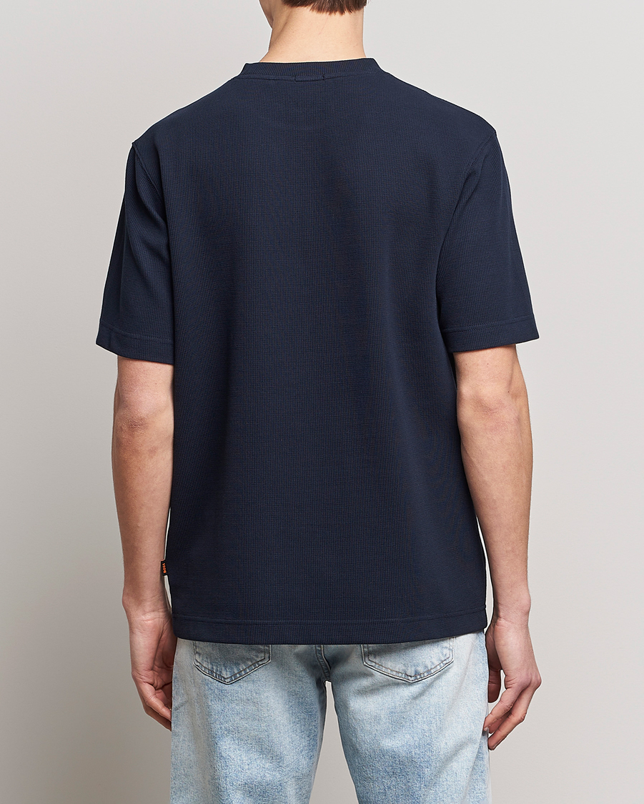 Men | T-Shirts | BOSS ORANGE | Tempesto Knitted Crew Neck T-Shirt Dark Blue