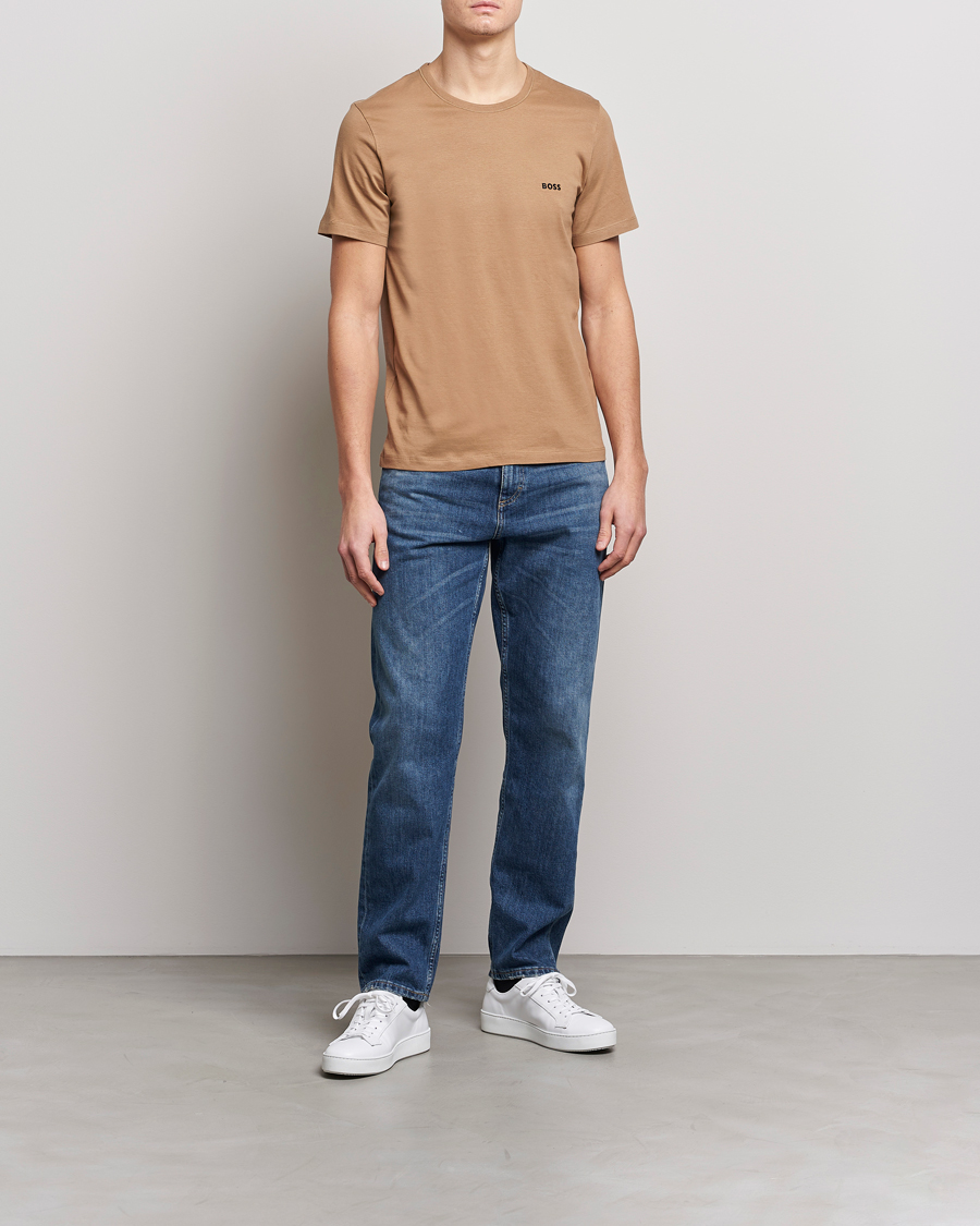 Men | T-Shirts | BOSS BLACK | 3-Pack Crew Neck T-Shirt Beige/White/Black