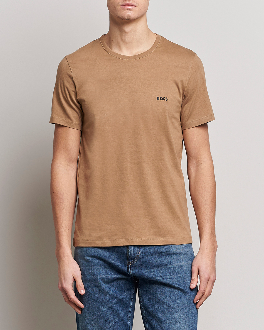 Men | Short Sleeve T-shirts | BOSS | 3-Pack Crew Neck T-Shirt Beige/White/Black