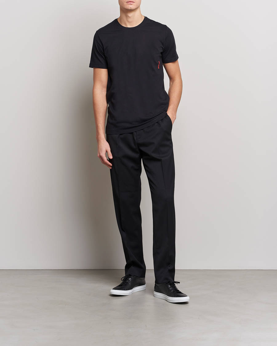 Men | T-Shirts | HUGO | 2-Pack Logo Crew Neck T-Shirt White/Black