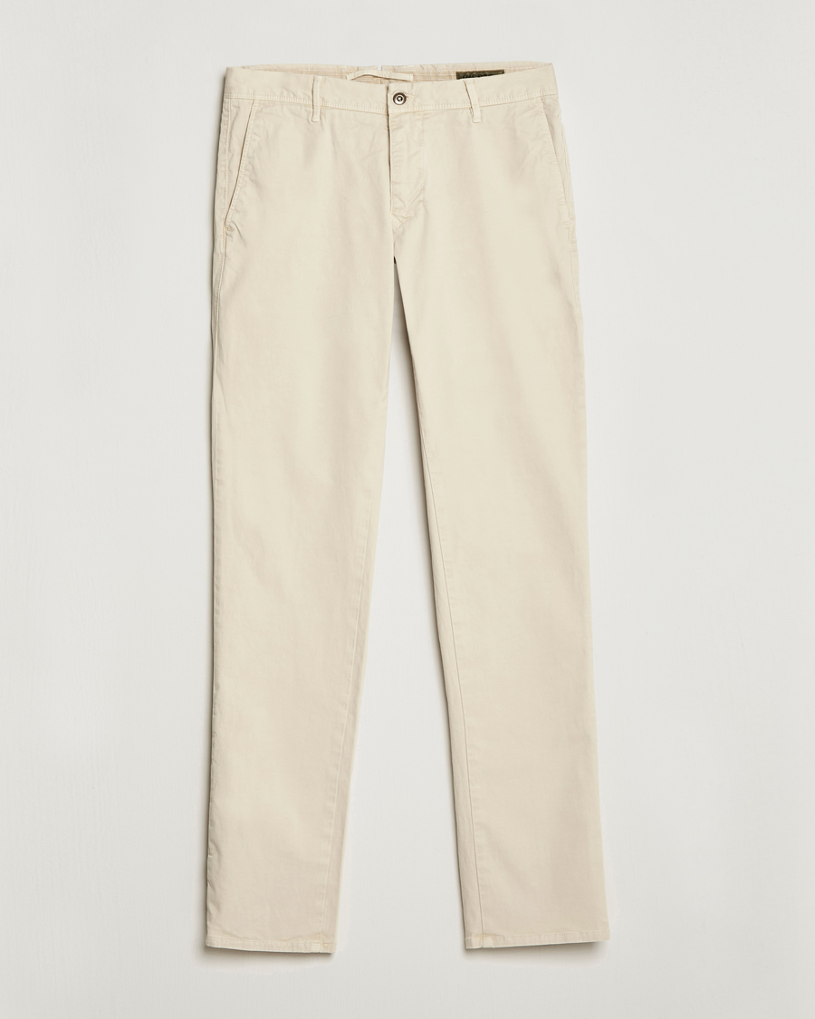 Men | Trousers | Incotex | Slim Fit Garment Dyed Slacks Off White