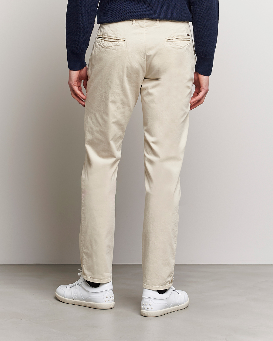 Men | Trousers | Incotex | Slim Fit Garment Dyed Slacks Off White
