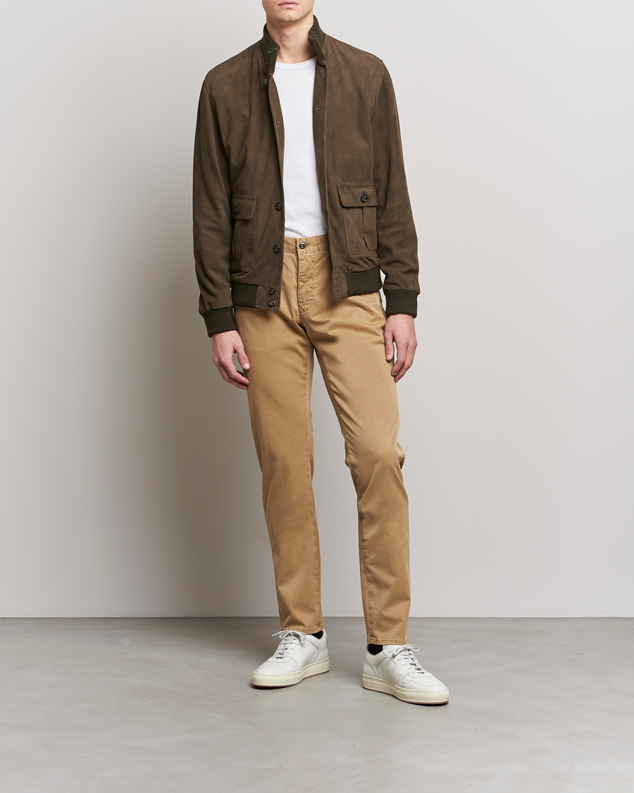 Men | Trousers | Incotex | Slim Fit Garment Dyed Slacks Khaki