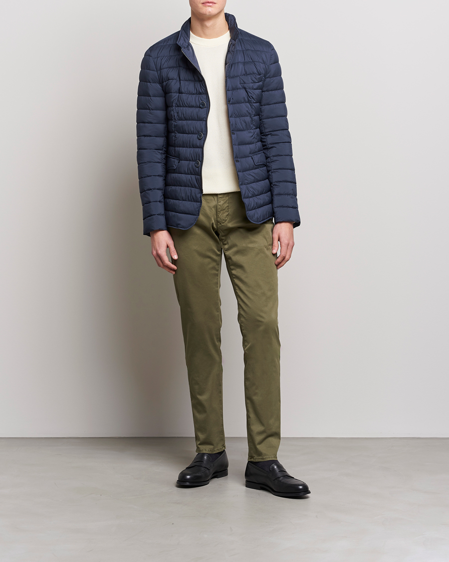 Men | Trousers | Incotex | Slim Fit Garment Dyed Slacks Olive