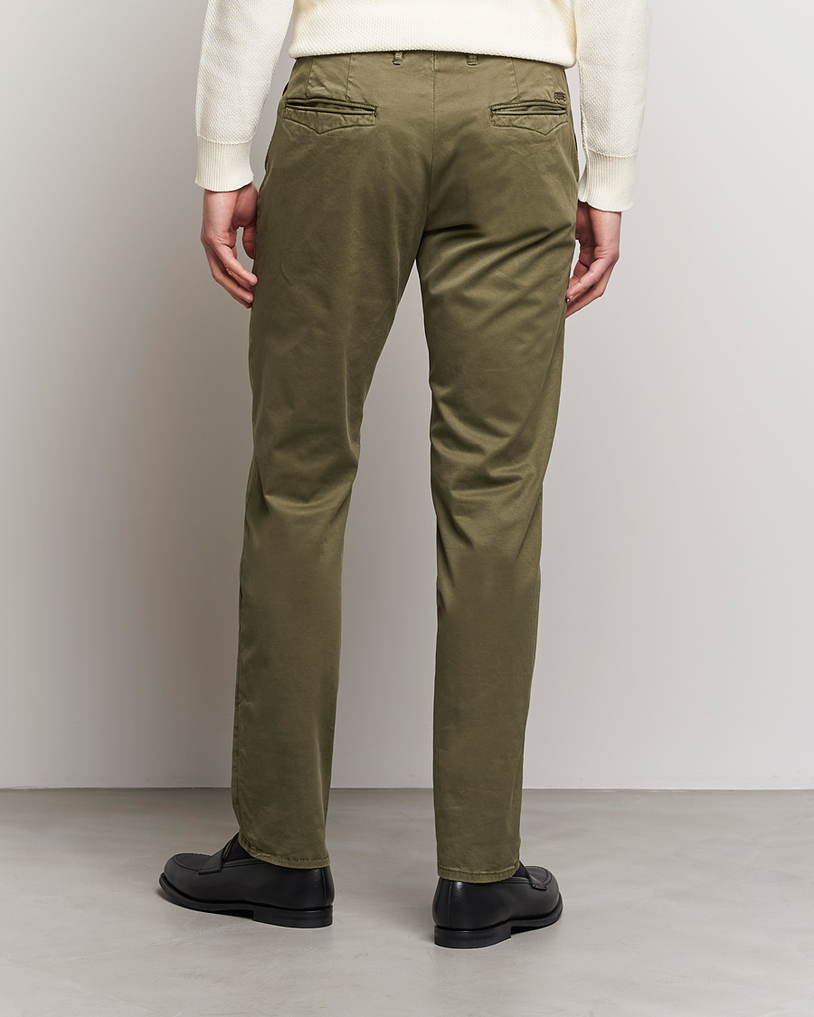 Men | Trousers | Incotex | Slim Fit Garment Dyed Slacks Olive