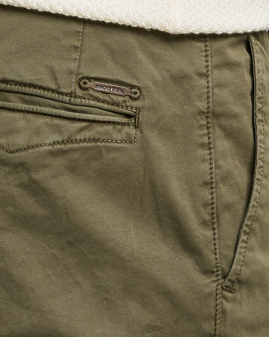 Men | Trousers | Incotex | Slim Fit Garment Dyed Slacks Olive