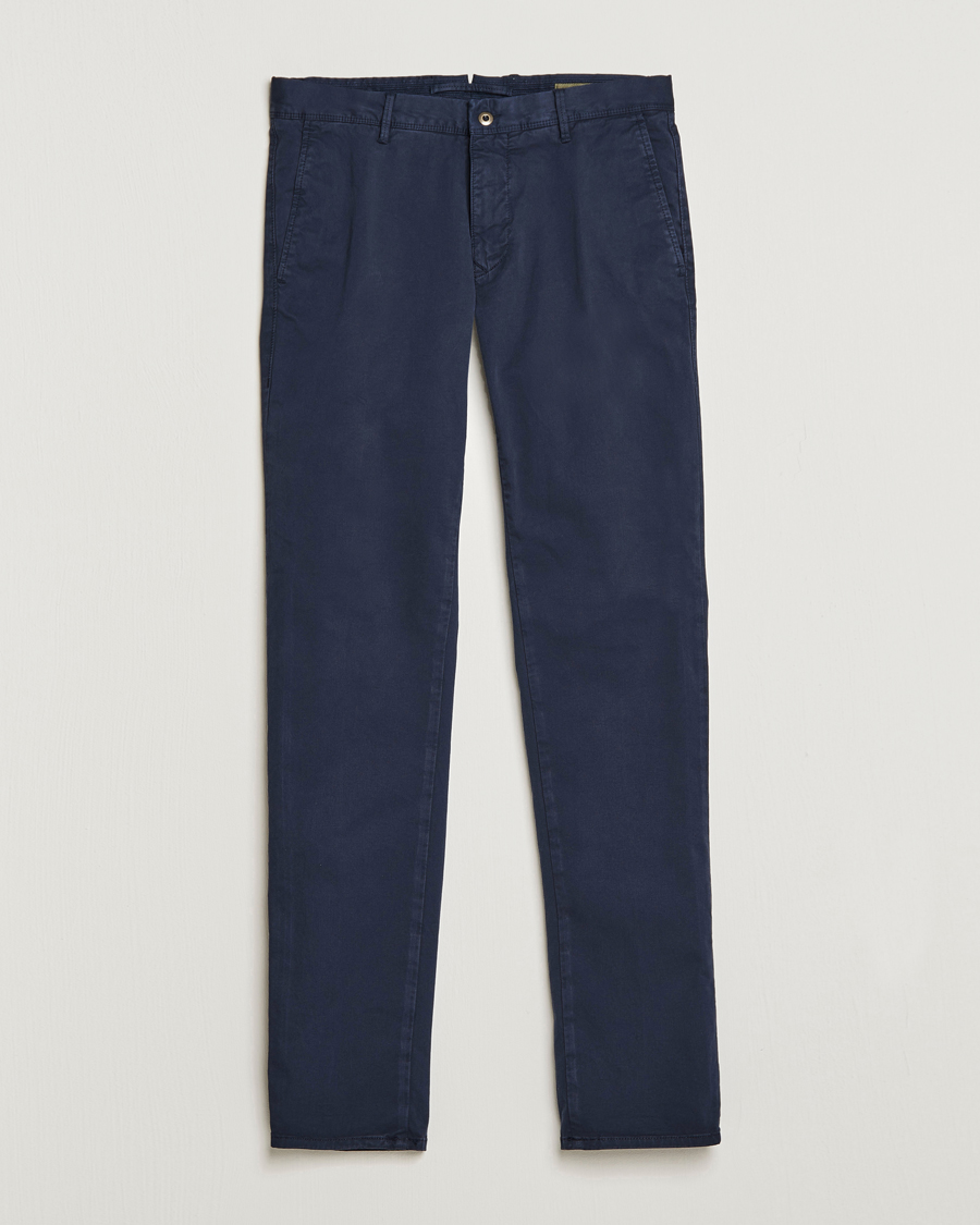Men | Trousers | Incotex | Slim Fit Garment Dyed Slacks Navy