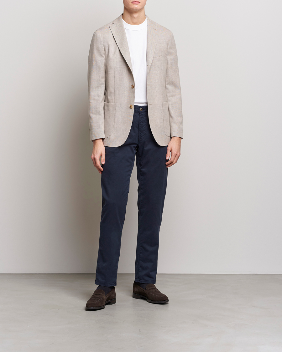 Men | Trousers | Incotex | Slim Fit Garment Dyed Slacks Navy