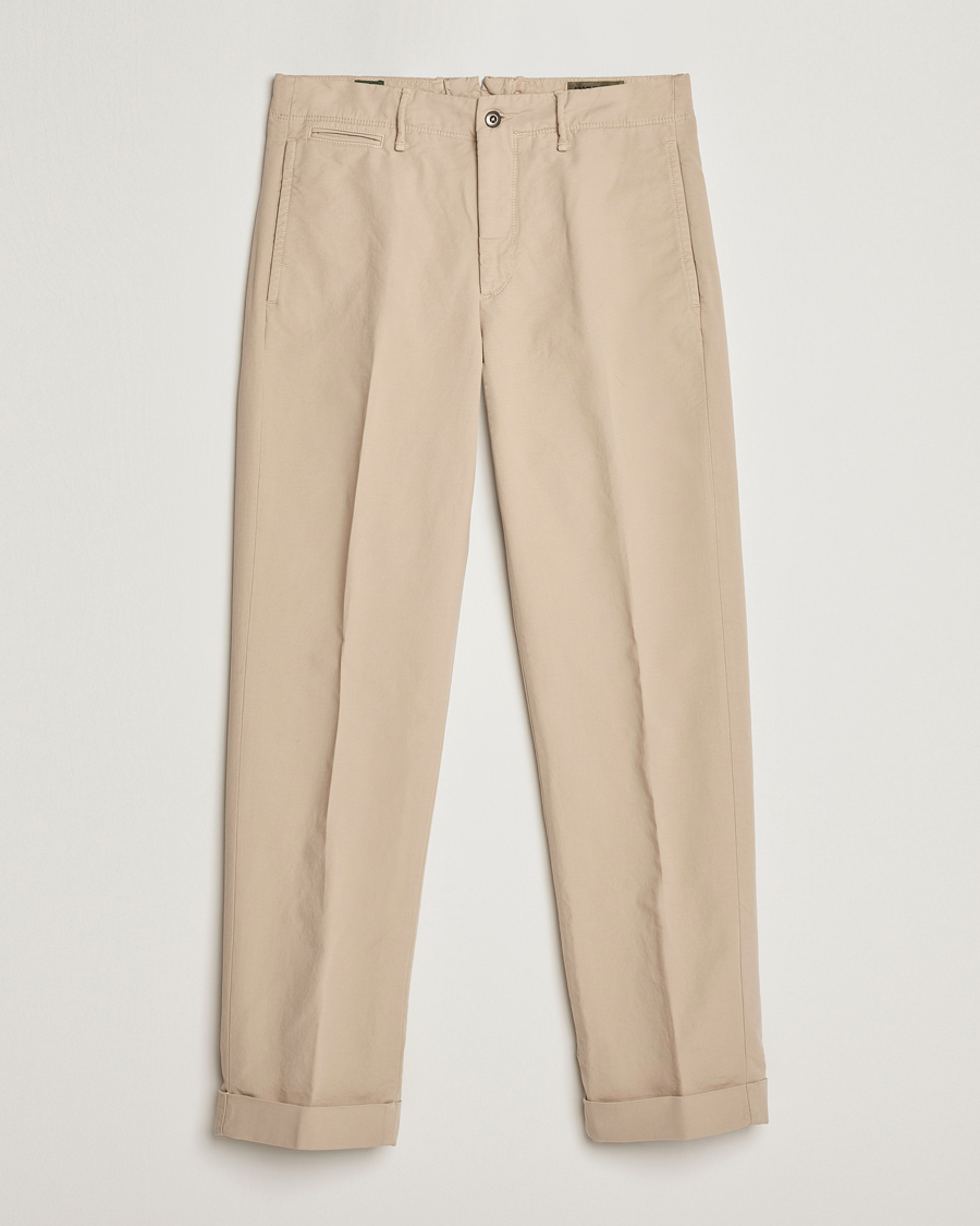 Men | Trousers | Incotex | Regular Fit Cotton Stretch Slacks Beige