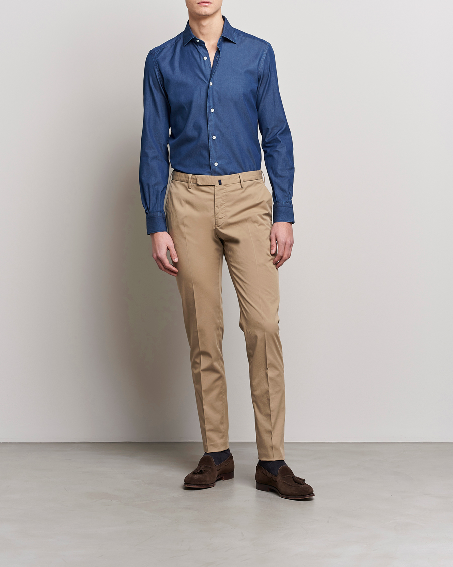 Men | Trousers | Incotex | Slim Fit Comfort Chinos Beige