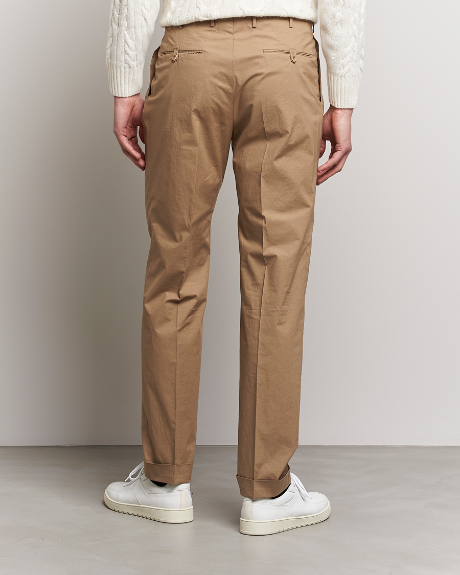 Men | Trousers | Incotex | Carrot Fit Popelino Lightweight Cotton Trousers Khaki