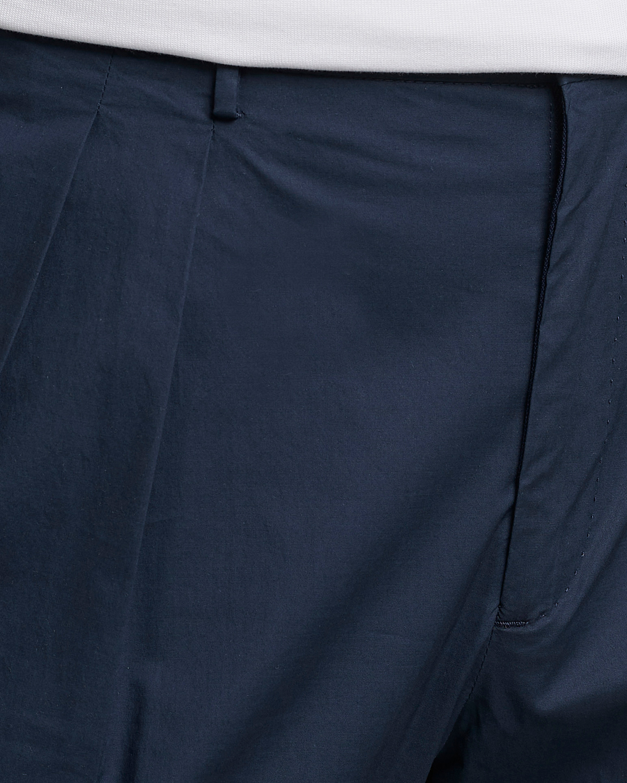 Men | Trousers | Incotex | Carrot Fit Popelino Lightweight Cotton Trousers Navy