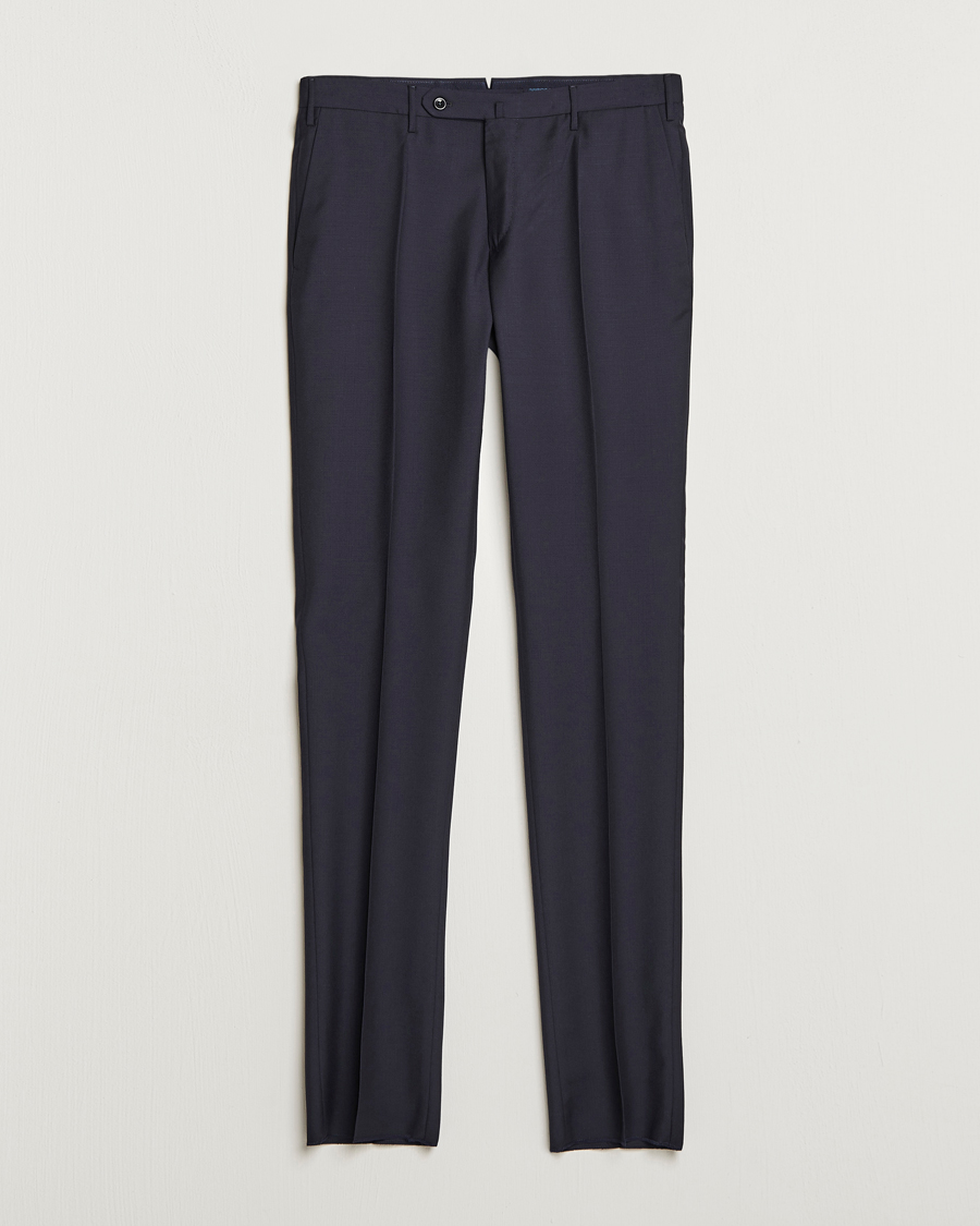 Men | Trousers | Incotex | Slim Fit Tropical Wool Trousers Navy