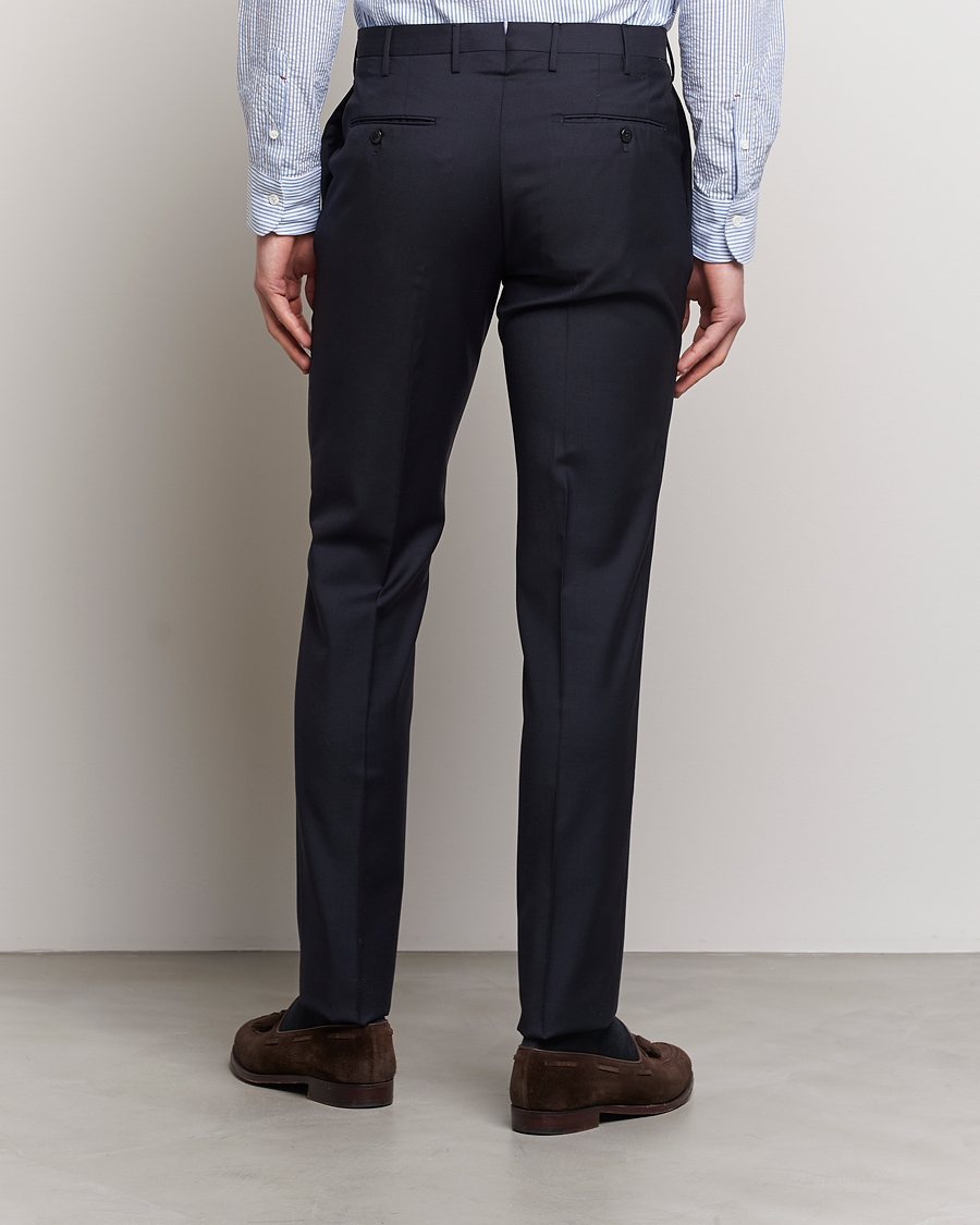 Men | Trousers | Incotex | Slim Fit Tropical Wool Trousers Navy