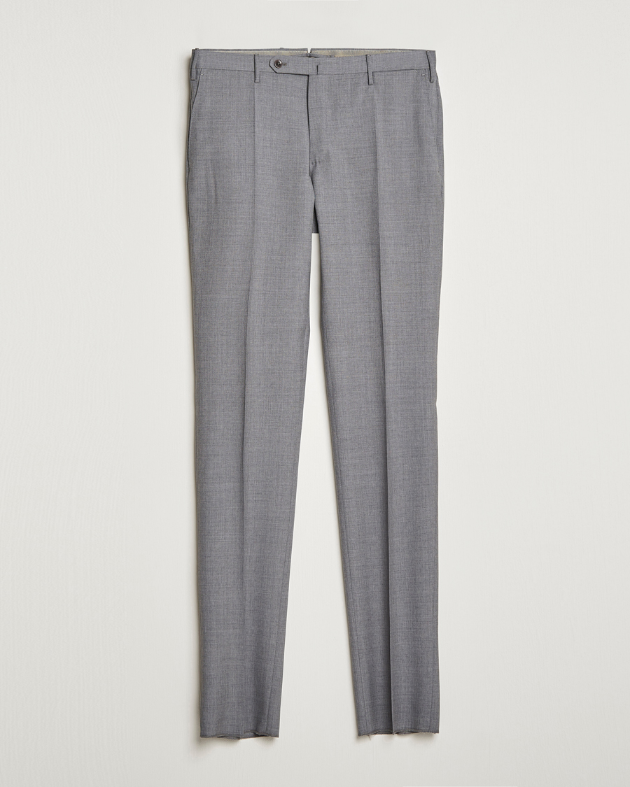 Men | Trousers | Incotex | Slim Fit Tropical Wool Trousers Light Grey