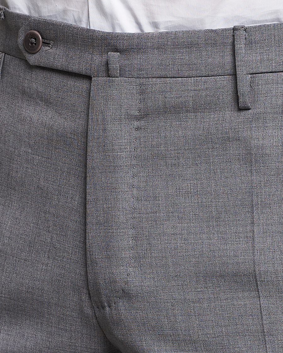 Men | Trousers | Incotex | Slim Fit Tropical Wool Trousers Light Grey