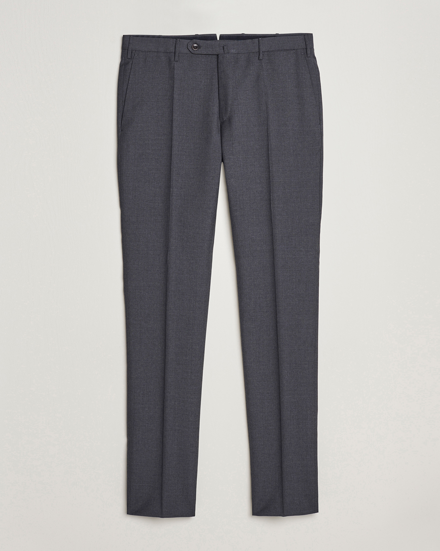 Men | Trousers | Incotex | Slim Fit Tropical Wool Trousers Dark Grey